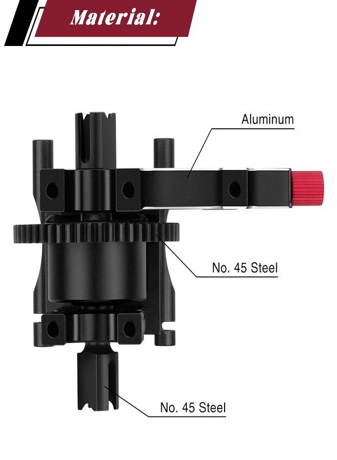 GIXCEL 46T Center Diff Set, Steel Differential Gear Set with Sliding Motor Mount Center Diff Mount Upgrade for RC 1/7 ARRMA 6S Felony FIRETEAM Infraction Mojave 1/8 6S Typhon KRATON Outcast (Black) - Image 4